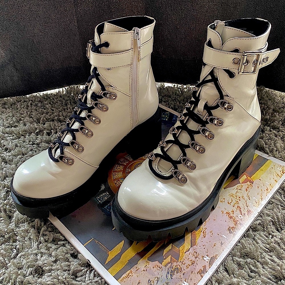 Jeffery Campbell check lace-up boots